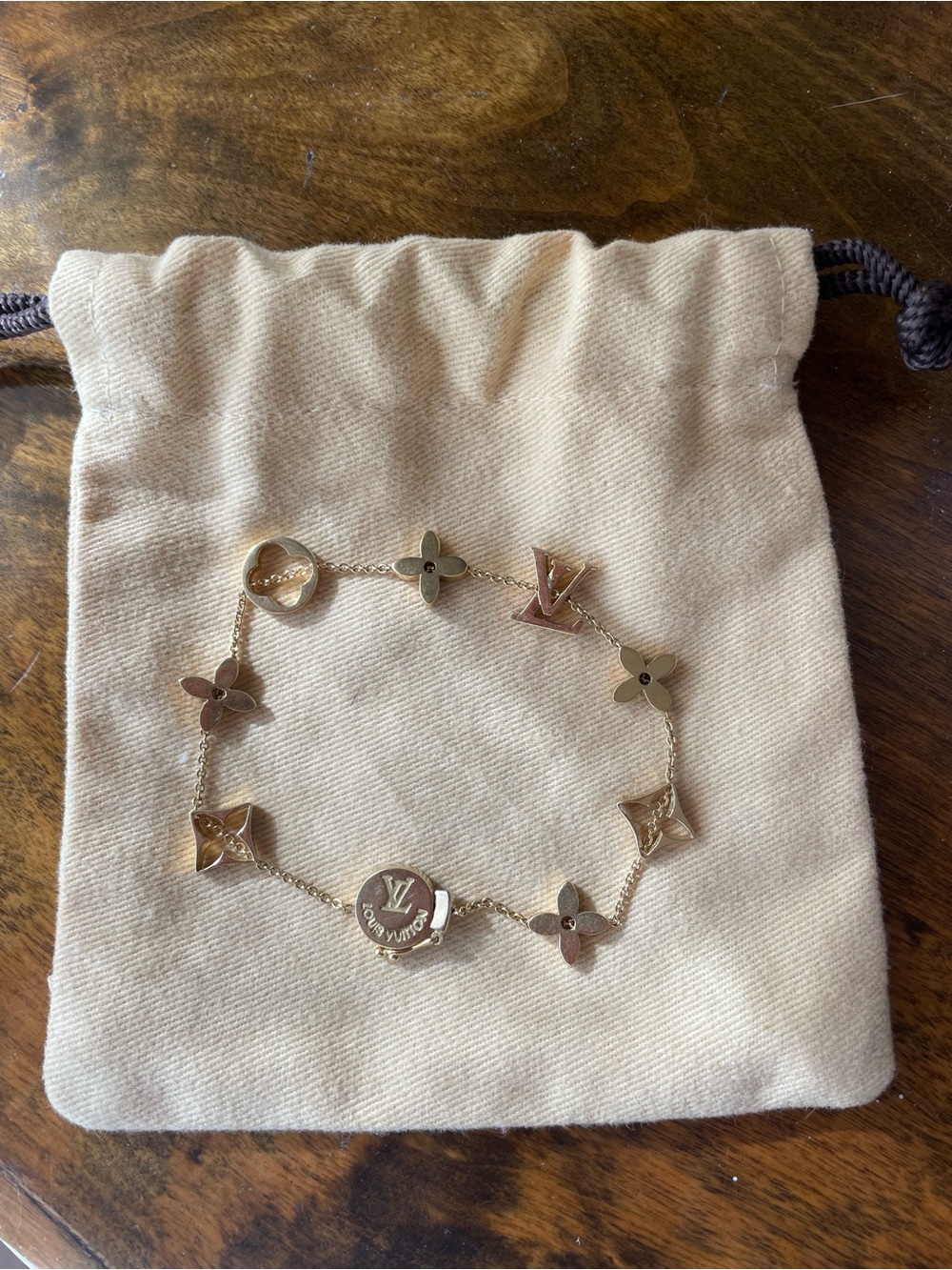 Louis Vuitton Rose Gold Monogram Charm Bracelet